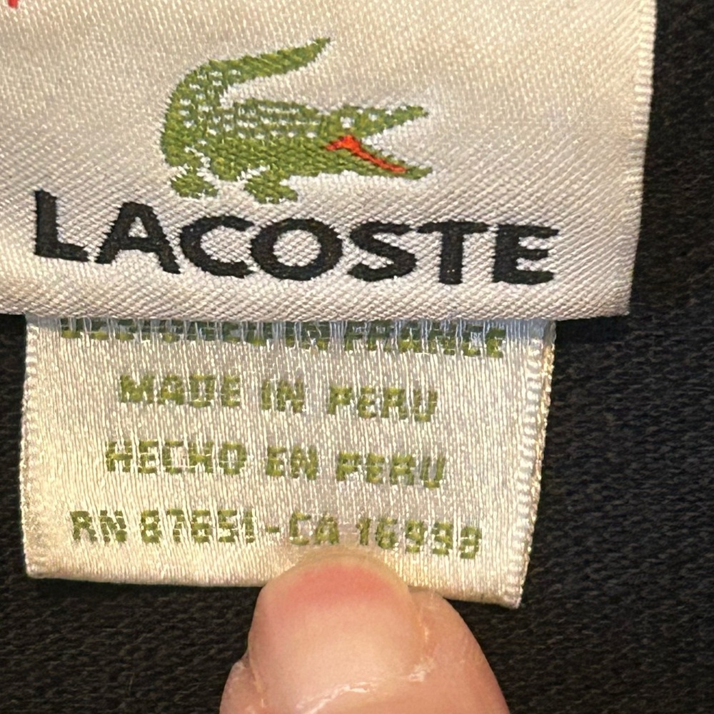 Lacoste Polo Shirt Mens 7 XXL  Black Pique Cotton Croc Logo Short Sleeve Golf - Picture 4 of 6